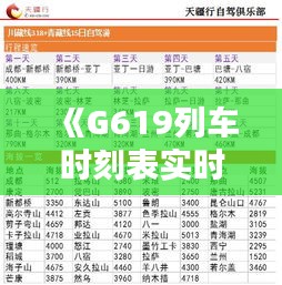 《G619列车时刻表实时查询，出行无忧新选择》