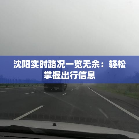 沈阳实时路况一览无余：轻松掌握出行信息