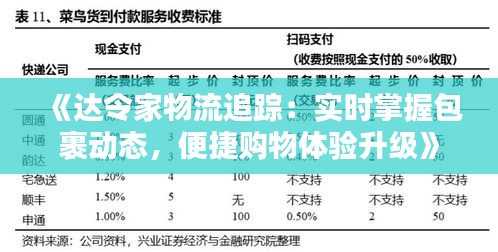 《达令家物流追踪：实时掌握包裹动态，便捷购物体验升级》