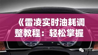 《雷凌实时油耗调整教程：轻松掌握油耗管理技巧》