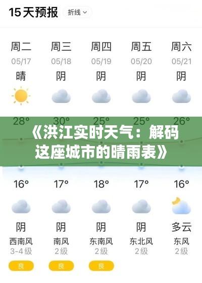 《洪江实时天气：解码这座城市的晴雨表》