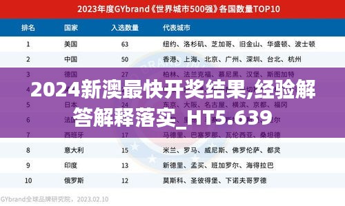 2024新澳最快开奖结果,经验解答解释落实_HT5.639