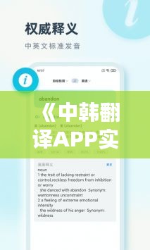 《中韩翻译APP实时互动：语言无国界，沟通更便捷》