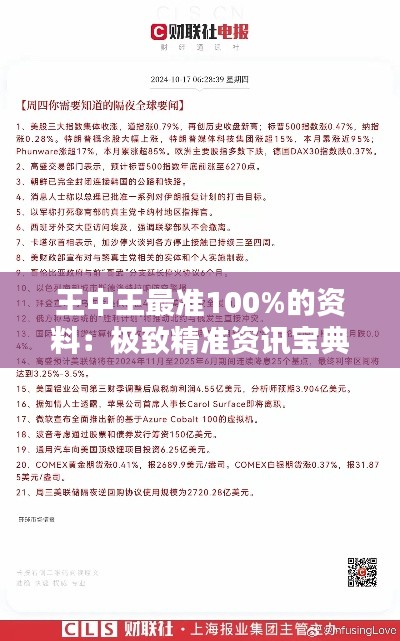 王中王最准100%的资料：极致精准资讯宝典