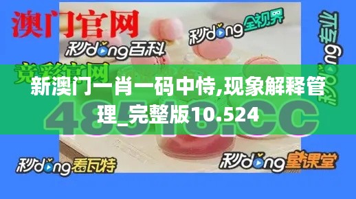 新澳门一肖一码中恃,现象解释管理_完整版10.524