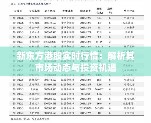 新东方港股实时行情：解析其市场动态与投资机遇