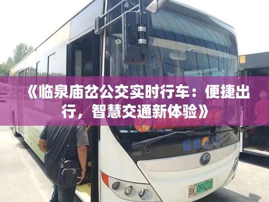 《临泉庙岔公交实时行车：便捷出行，智慧交通新体验》