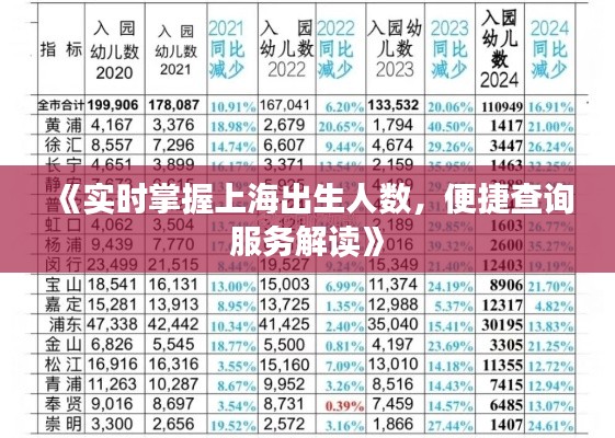 《实时掌握上海出生人数，便捷查询服务解读》