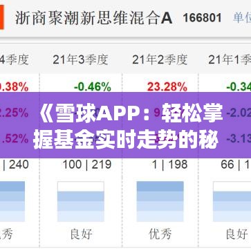 《雪球APP：轻松掌握基金实时走势的秘诀》