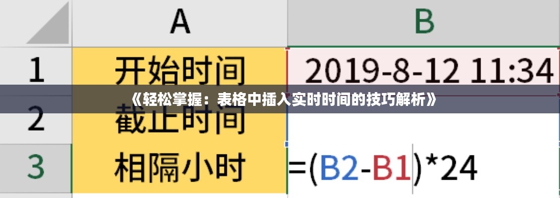 《轻松掌握：表格中插入实时时间的技巧解析》