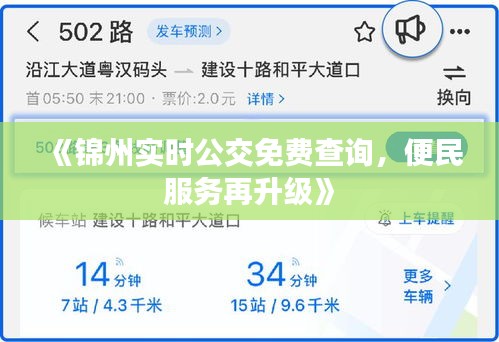 《锦州实时公交免费查询，便民服务再升级》
