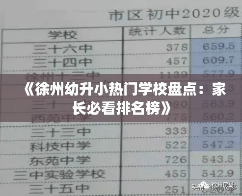 《徐州幼升小热门学校盘点：家长必看排名榜》