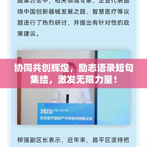 协同共创辉煌，励志语录短句集结，激发无限力量！