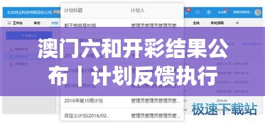 澳门六和开彩结果公布｜计划反馈执行