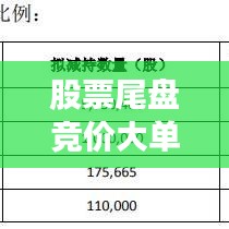 股票尾盘竞价大单买入，投资战略、市场洞察与交易机遇