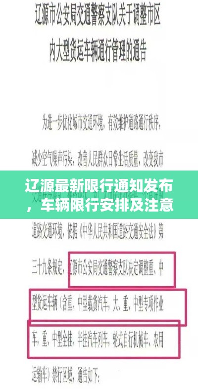 辽源最新限行通知发布，车辆限行安排及注意事项！