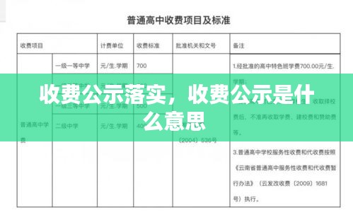 收费公示落实，收费公示是什么意思 