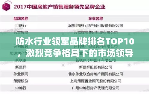 防水行业领军品牌排名TOP10，激烈竞争格局下的市场领导者风采