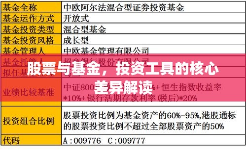 股票与基金，投资工具的核心差异解读