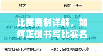 比赛赛制详解，如何正确书写比赛名称中的赛？